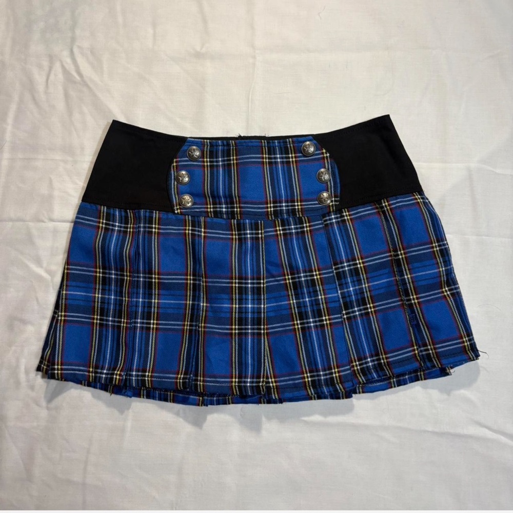 Royal Bones Plaid Pleated Skirt